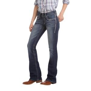 Ariat R.E.A.L Mid Rise Stretch Entwined Bootcut Jeans in Marine Women's Size 34R